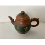 Miniature Chinese Terracotta Teapot - Impressed Mark to Base