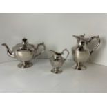 Silver Plated Teapot, Coffee Pot and Milk Jug