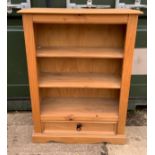 Pine Bookshelves with Drawer Under