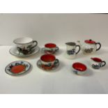 Maling China - Part Tea Set - Hunting Scenes