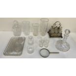 Glassware - Decanters, Cruet Set and Vases etc