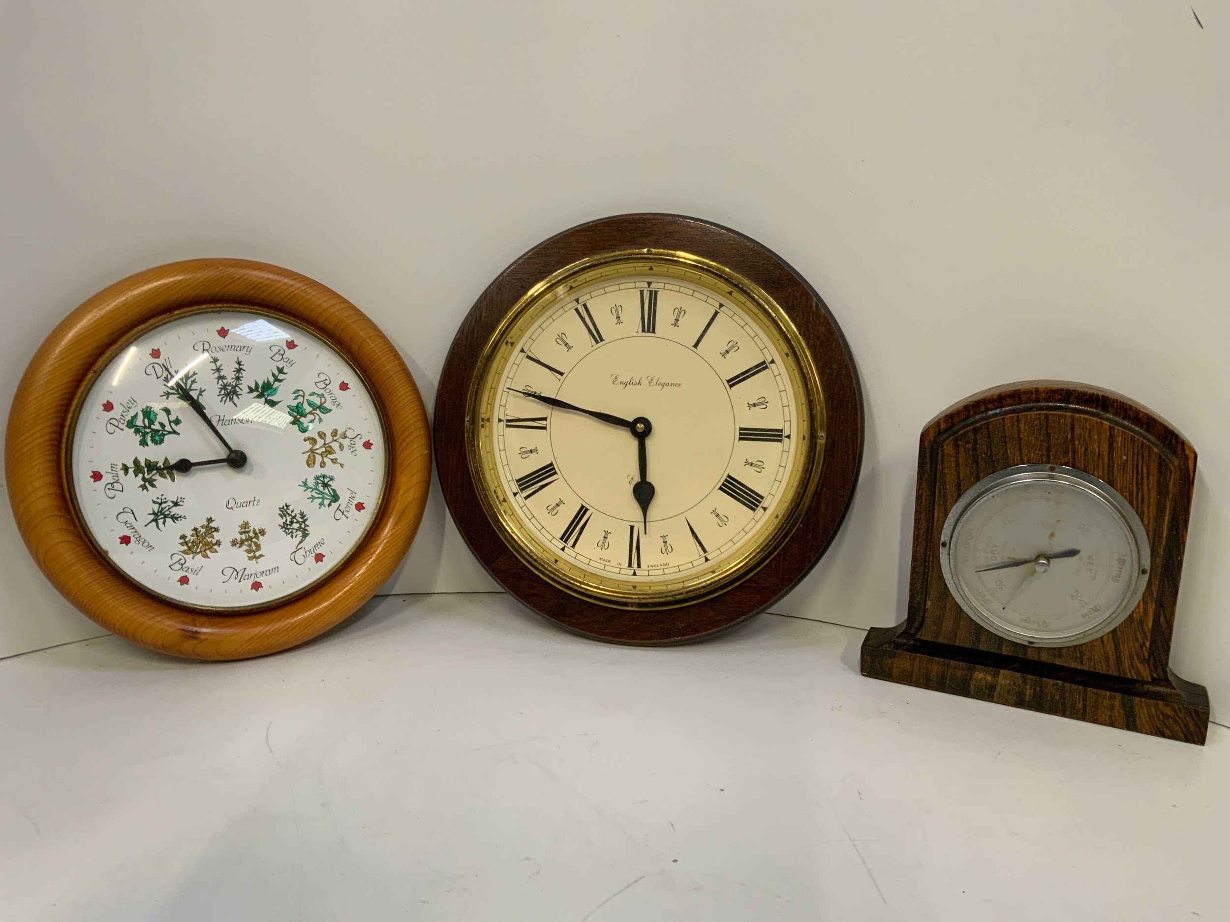 2x Wall Clocks and Barometer