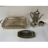 Silver Plated Tray and Coffee Set etc