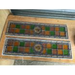 2x Stained Glass Panels - 102cm x 27cm