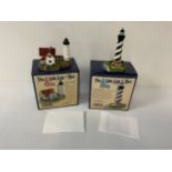 2 x Boxed Models of American Lighthouses with Gift Cards