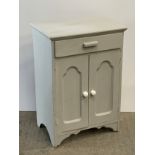 Painted Cupboard with Drawer Over - H78cm x L57cm x D37cm