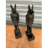Pair of Carved Egyptian Figures