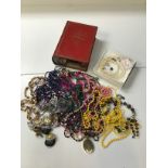 Old Cadbury's Bournville Tin and Costume Jewellery etc