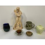 Classical Statues Figurine, Pottery Jug and Beswick Lidded Pot