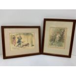 2 x Handcoloured Original Punch Prints 1920 1934