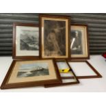 Quantity of Vintage Oak Picture Frames