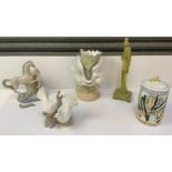 Porceval Figurines and Porcelain Lidded Jar etc