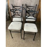 4x Metal Framed Dining Chairs
