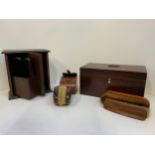 Small Shoe Brush Cupboard, Travel Brushes in Case and Wooden Box with Shoe Brushes