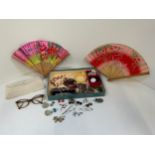 Costume Jewellery, Fans and Evening Bag