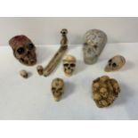 Collection of Skulls - Resin, Wax and Stone etc