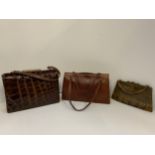 3x Vintage Skin Handbags