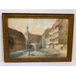 Thomas Robert Macquoid Signed Watercolour of Bamberg 1881