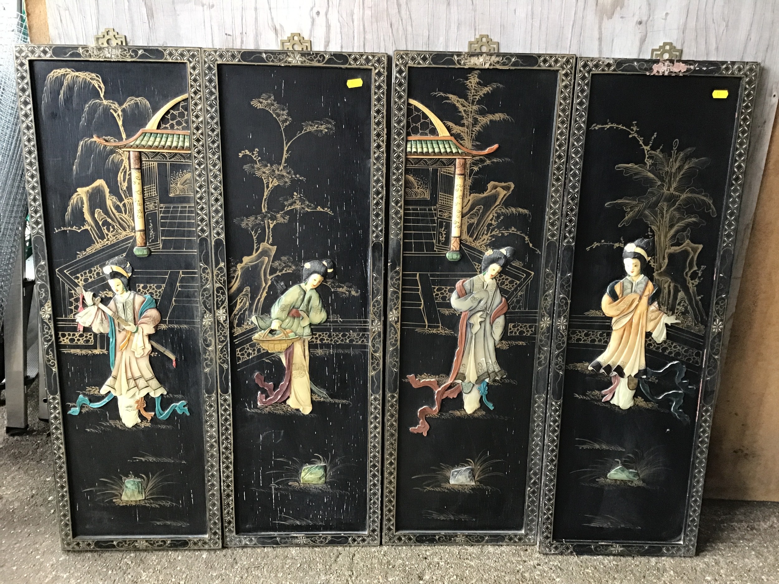 4x Oriental Screens - 92cm H