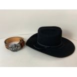 Boxed Sheplers Stetson Hat with Leather Cowboy Belt
