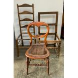 Shieldback Mahogany Chair, Beech Ladderback Chair and Georgian Oak Chair - All for Reseating