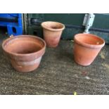 3x Terracotta Planters