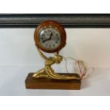 Metamec Electric Clock on Gold Lady Stand