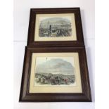 2x 1863 Oak Framed Military Engravings