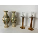 Pair of Oriental Vases and Pair of Candlesticks