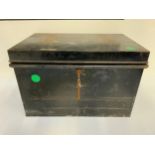 Old Tin Documents Deed Box - 37cm x 25cm x 23cm with 2x Working Keys