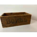 Vintage Bovril Advertising Wooden Box - 27cm x 14cm x 10cm