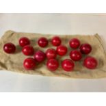 15x Red Snooker/Billiard Balls