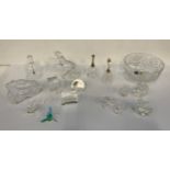 Glass Bells, Heavy Glass Animal Ornaments and Dolphin Paperweights etc