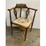Tapestry Seated Corner Chair