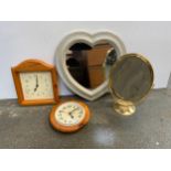 Heart Shaped Mirror, Make-Up Mirror and 2x Clocks