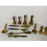 Brass Bells, Serving Set, Spoons etc