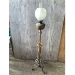 Oil Lamp in Adjustable Brass Stand