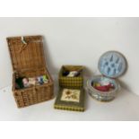 3x Sewing Boxes and Contents