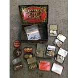 Old Tins and Contents - Watch Parts etc