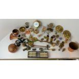 Collection of Brassware, Barometer, Horn and Boxed Cutlery etc