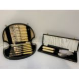 Boxed Silver Plated Fish Cutlery and Boxed Serving Set