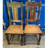 2x Oak Hall Chairs