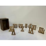 Wooden Box and Contents - Clock Golf Roman Numerals