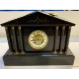 Slate Clock with Pendulum and Key