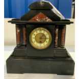 Slate Clock with Key and Pendulum