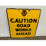 Enamel Sign AA Road Works - 68cm x 77cm