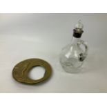 Silver Collard Decanter and Brass Picture Frame