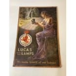 Printed Advertising - Mounted on Board - Lucas Lamps - 39cm x 59cm