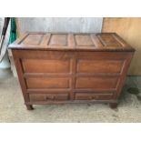 19th Century Oak Mule Chest - 124cm W x 57cm D x 90cm H