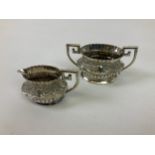 Silver Cream Jug and Bowl - Birmingham 1886 (Date Rubbed)